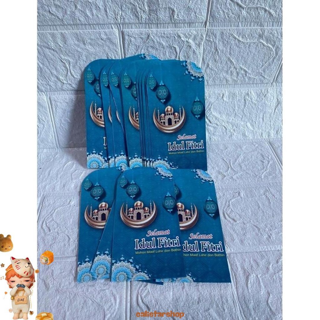 

100 Pcs Ampau / Amplop Lebaran Masjid Kartun Medium 11X7Cm - Masjid Tosca Murah