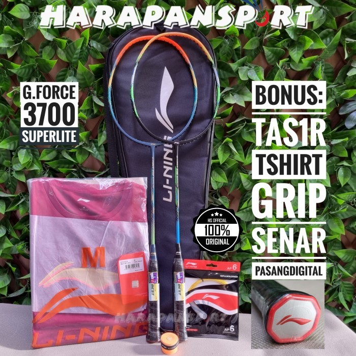 STOK TERBARU!! RAKET BADMINTON LINING G FORCE 3700 SUPERLITE GFORCE ORIGINAL 100%