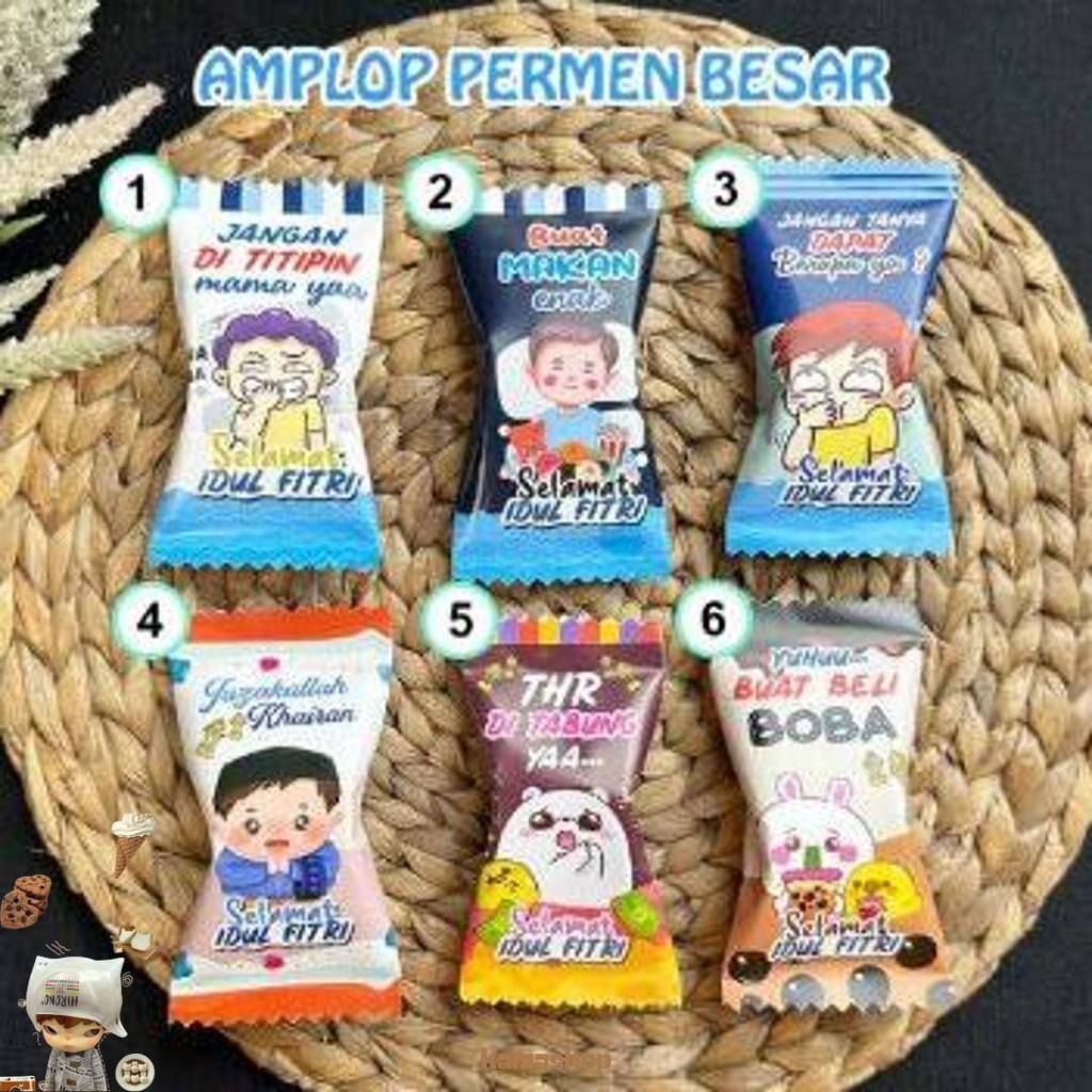

12 Pcs Amplop Permen Lebaran Lucu Dan Unik Untuk Ampau Idul Fitri Cod