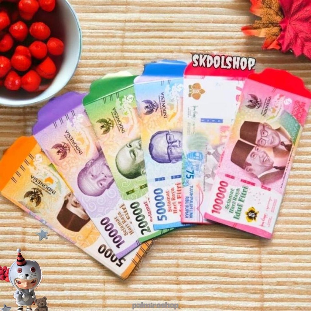 

100 Lembar Amplop Lebaran Angpau Lebaran Karakter Uang/Duit Ukuran Panjang Per Gambar Murah