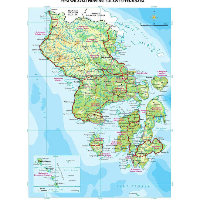

Peta Sulawesi Tenggara ukuran 72 x 102