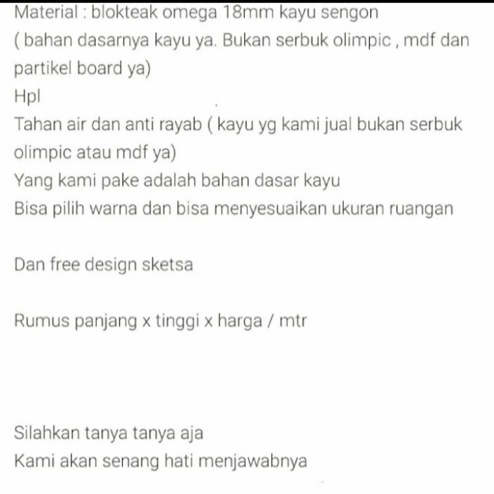 LEMARI PAKAIAN NIMALIS BENTUK L CUSTOM HPL/DUCO 280X265X60