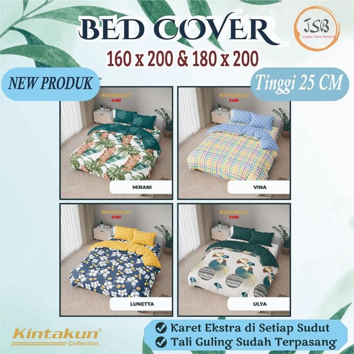 Bedcover Kintakun Set Sprei Flat Uk 180X200 King/ Set Sprei Flat 160X200 T25 / Bedcover / Badcover /