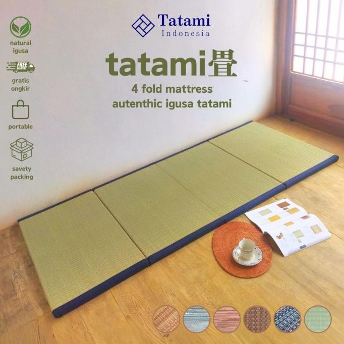 Tatami Lipat Natrual Green Japanese Tatami Tikar Karpet Lampit Jepang