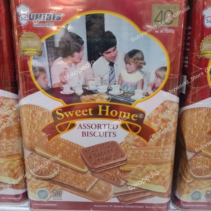 

Unibis SWEET HOME ASSORTED segi biskuit kaleng 1500gr