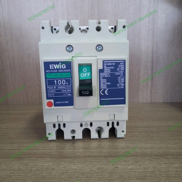 MCCB NFB 125CW 80A/100A/125A EWIG(model MITSUBISHI)
