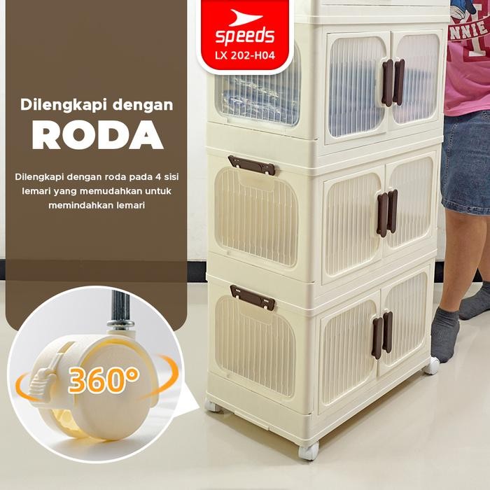 SPEEDS RAK KABINET SUSUN LIPAT STORAGE FOLDABLE CABINET STABIL KUAT RAK TAS SEPATU PLASTIK LEMARI