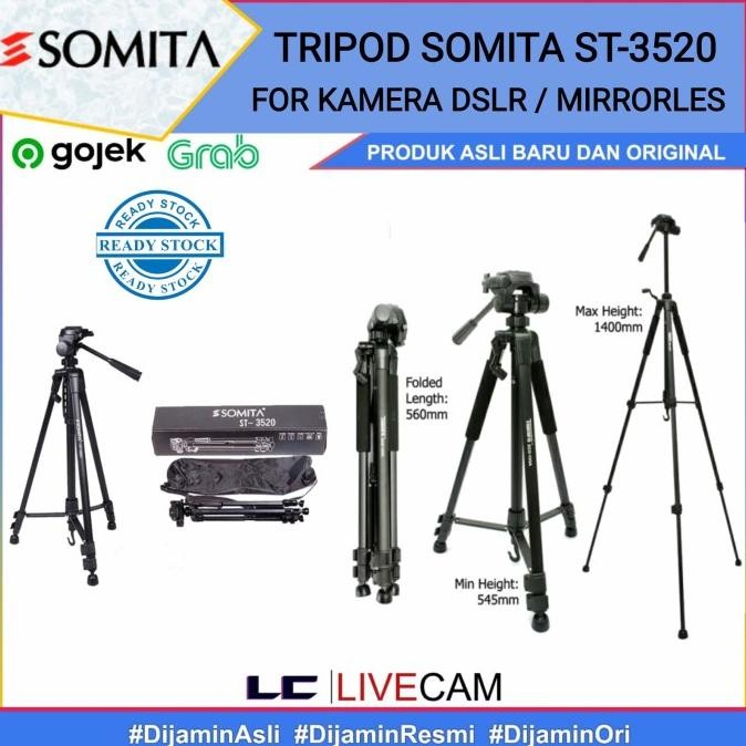TRIPOD SOMITA ST-3520/TRIPOD SOMITA ST3520/TRIPOD KAMERA DLSR/MIRROLES Terlaris