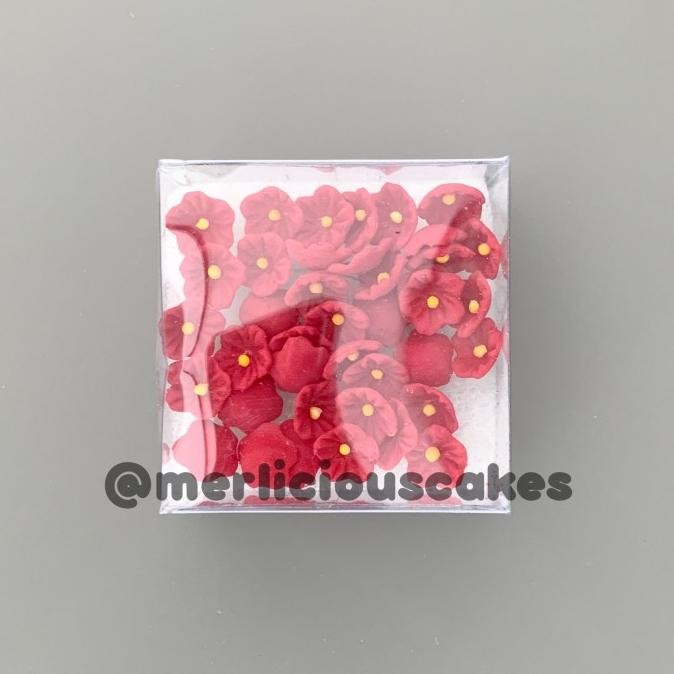 

*****] Sakura 40 Merah Bunga Gumpaste Flower Cake Kue Topper
