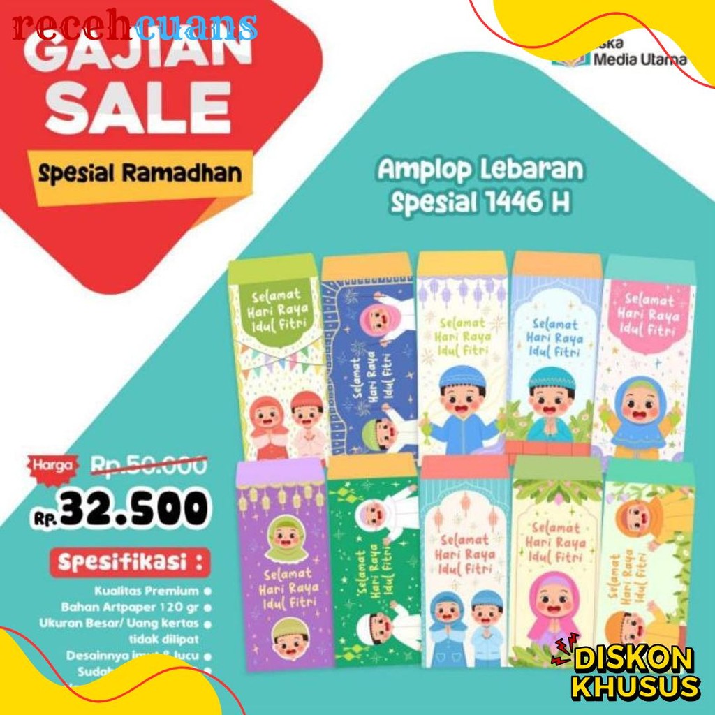 

Ready Amplop Lebaran Edisi 2025 1 Paket Isi 50 Pcs Iska Media Utama - Amplop Lebaran Lucu - Amplop Lebaran Murah - Desain Unik - Uang Flash Sale! Diskon Hingga 70%