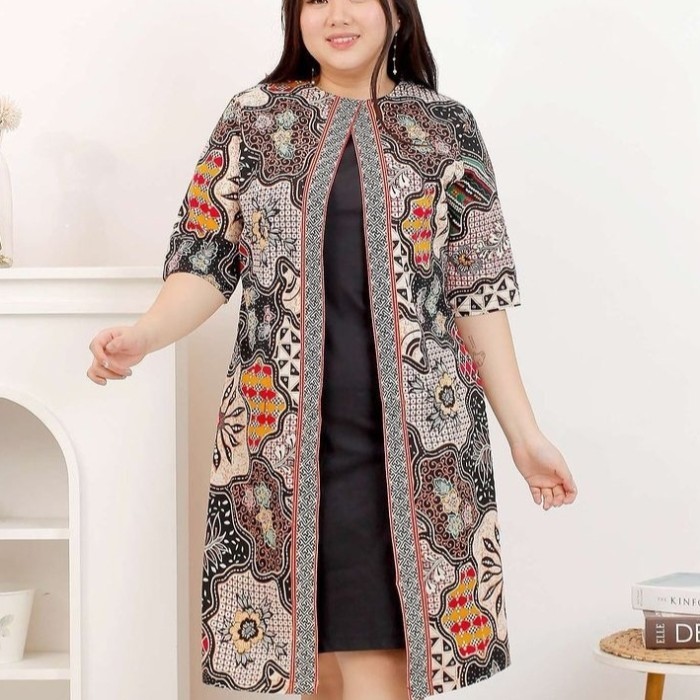 dress batik wanita super jumbo/dress batik wanita lebaran 2023/lebaran