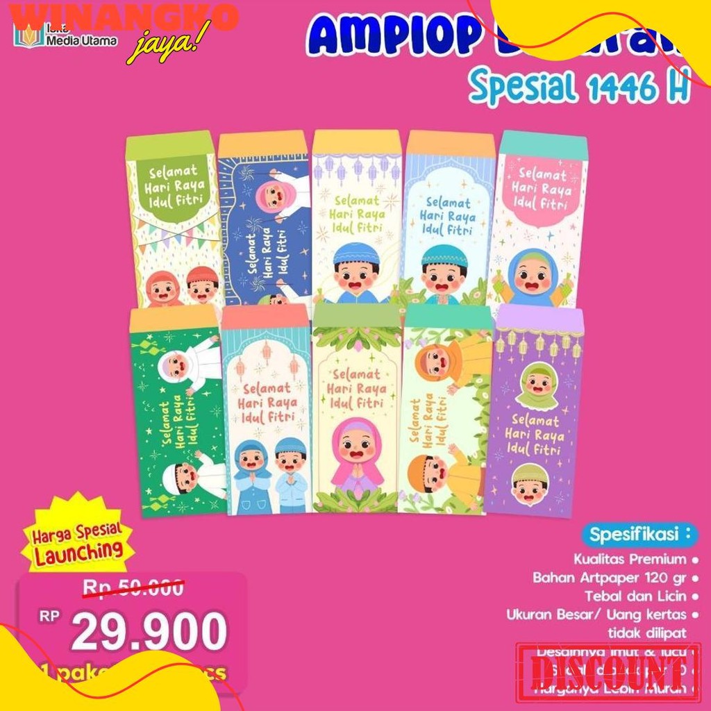 

Amplop Lebaran 2025 - Isi 50Pcs [Pustaka Hulwah] Diskon Setengah Harga
