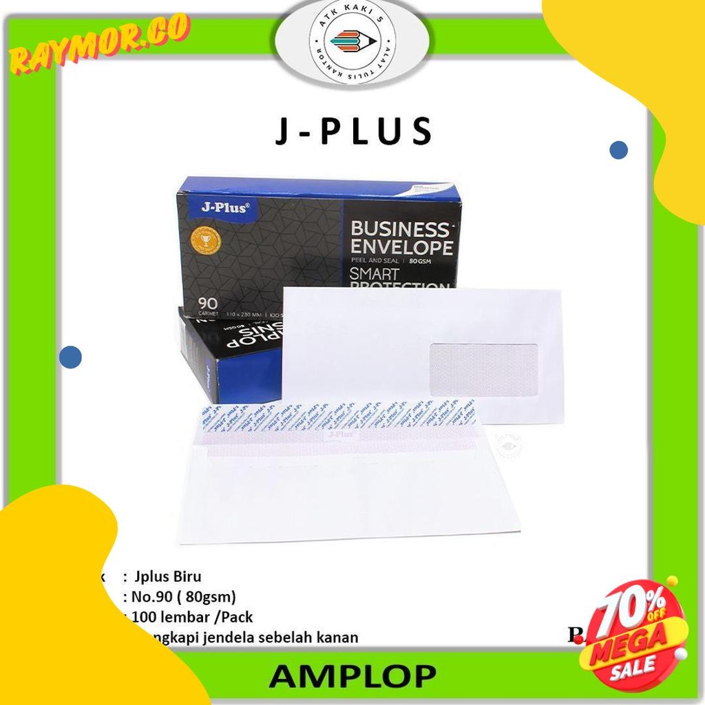 

J-Plus - Amplop Putih Jendela Kanan / Amplop Window No.90 Biru - Pack Terlengkap Dan Termurah