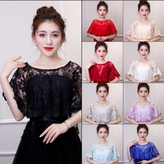 Baju Cardigan Bolero Korea,Rompi Kebaya Brukat Wanita panjang belakang