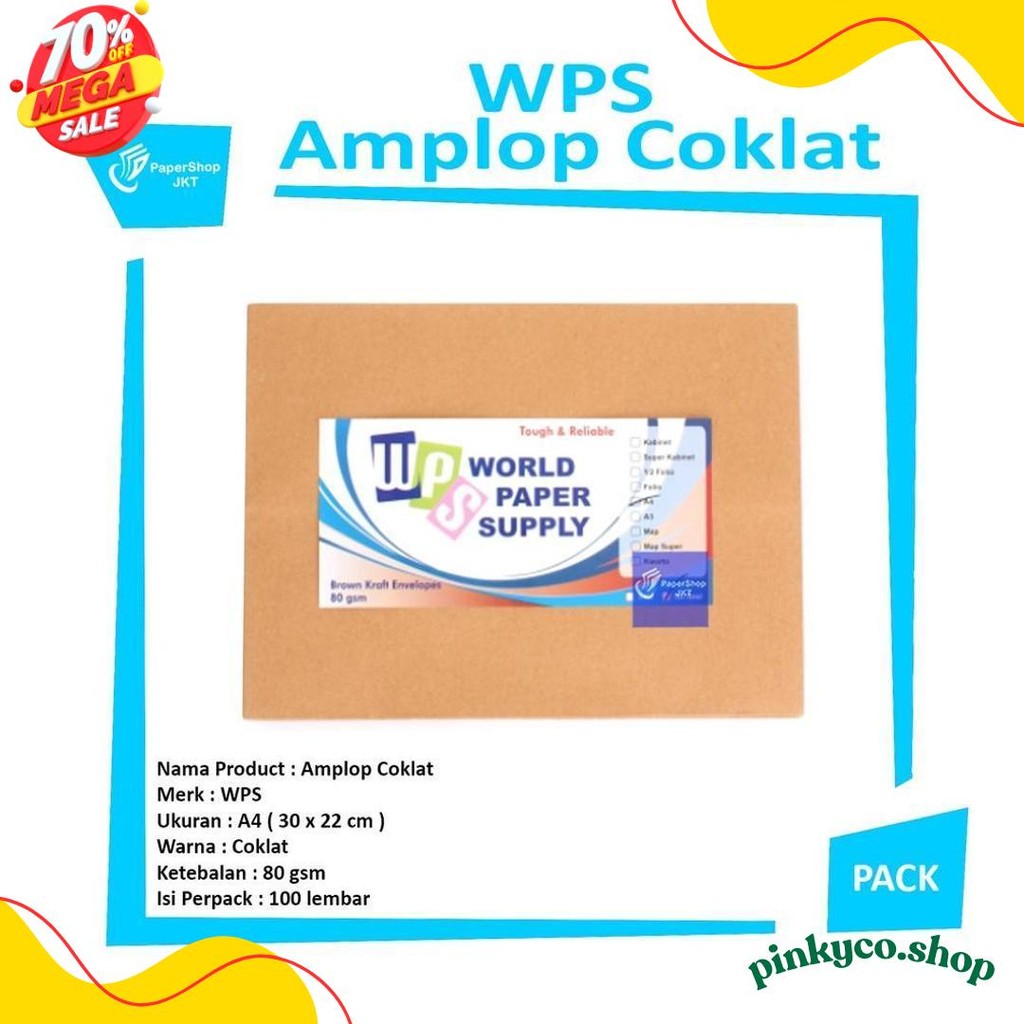 

Wps - Amplop Coklat Ukuran A4 ( 30 X 22 Cm ) - Pack Diskon