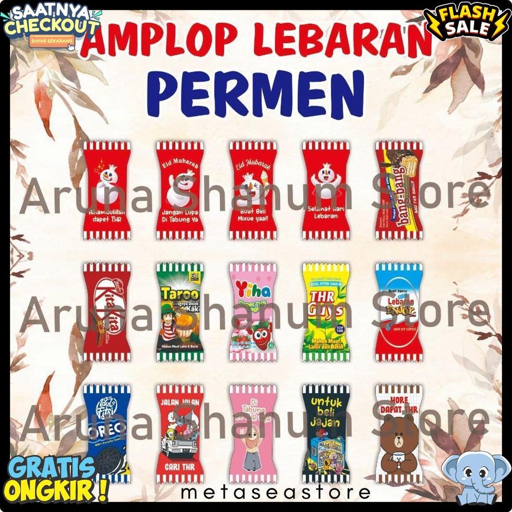 

Grosir 100 Pcs Amplop Lebaran Motif Permen Diskon