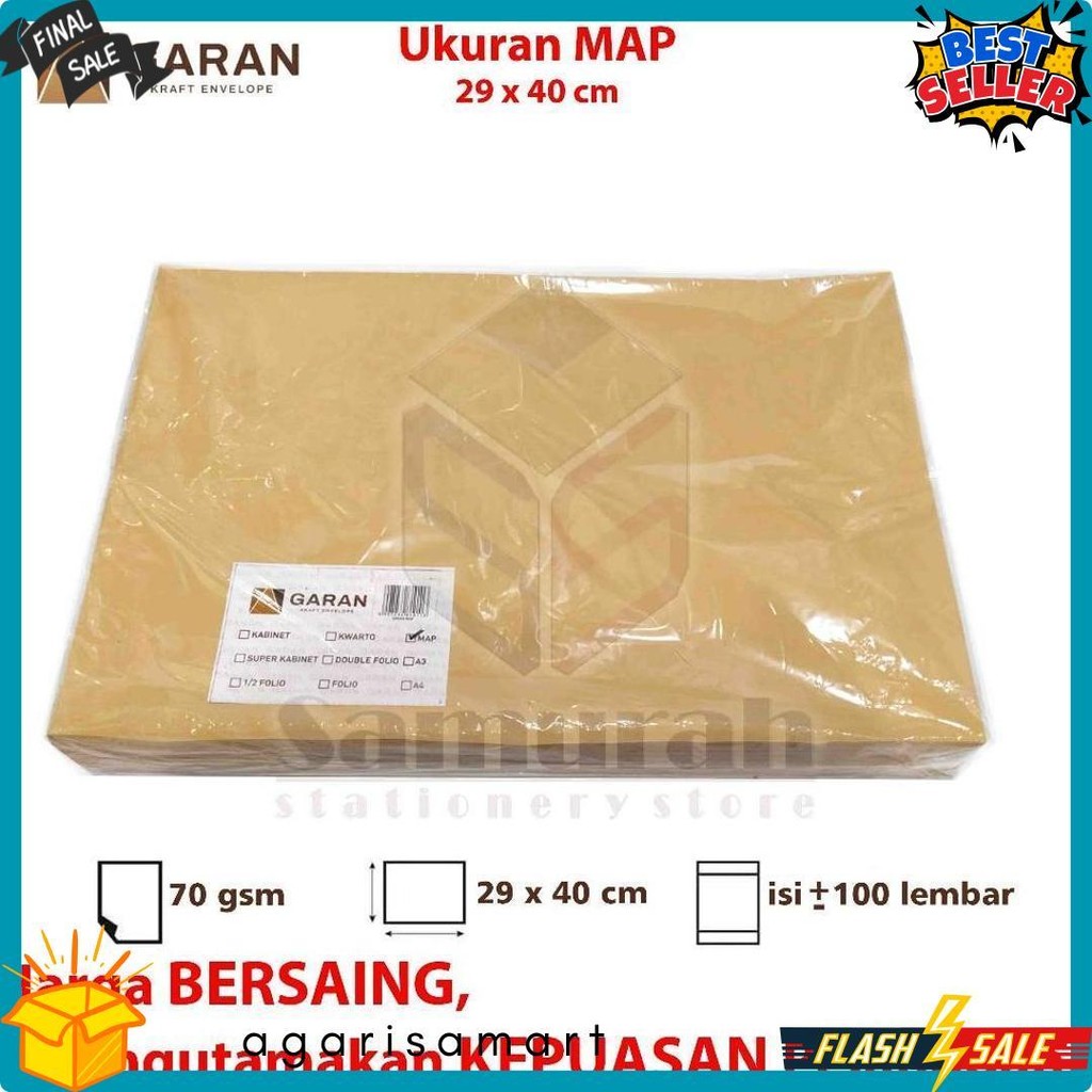 

Amplop Kertas Coklat Garan Ukuran Map 29 X 40 Cm / Amplop Dokumen Besar 1 Pak Isi 100 Lembar Tebal 70 Gsm / Gram 29X40 Flash Sale! Diskon Hingga 70%