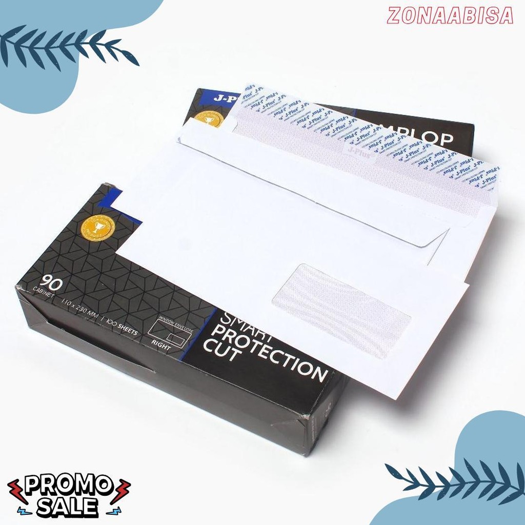 

J-Plus - Amplop Putih Jendela Kanan / Amplop Window No.90 Biru - Pack Terlengkap Dan Termurah