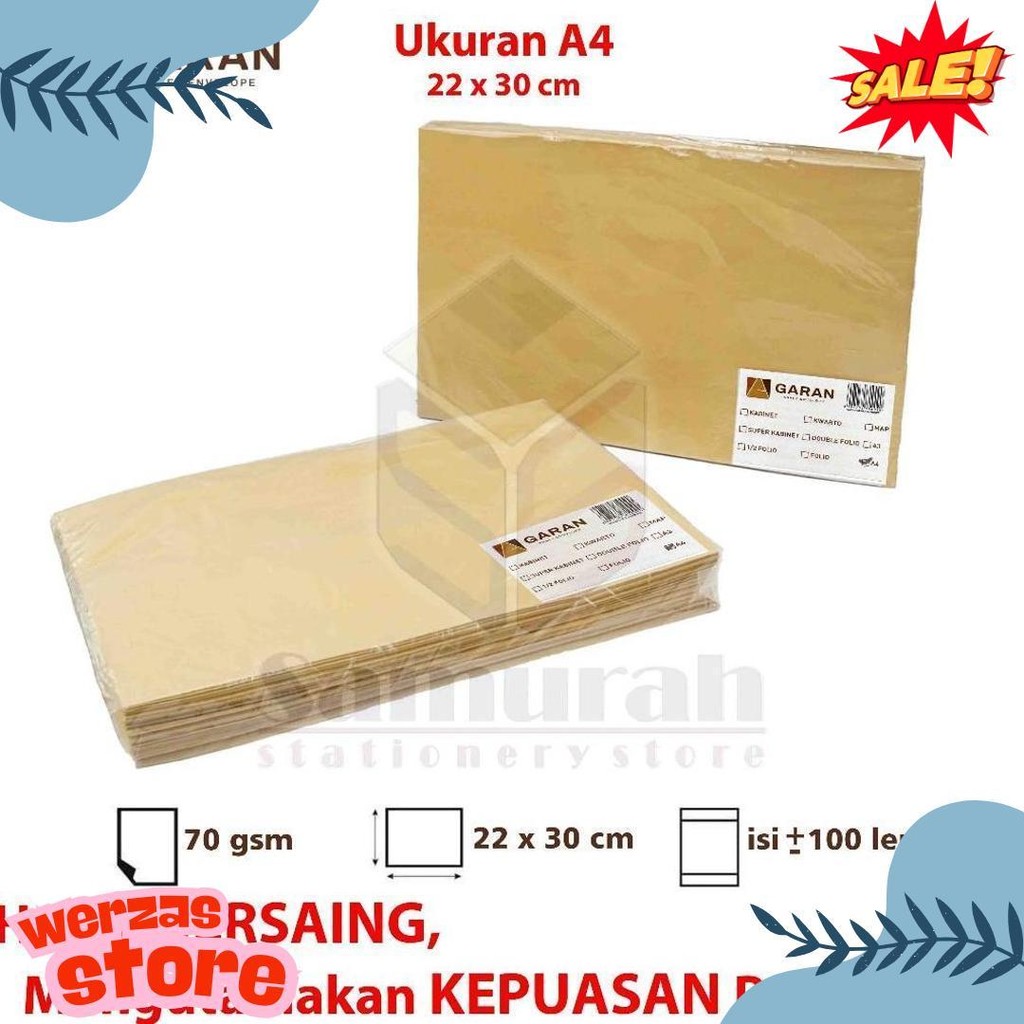 

Amplop Kertas Coklat Garan Ukuran A4 22 X 30 Cm / Amplop Dokumen 22X30 1 Pak Isi 100 Lembar Tebal 70 Gsm - Gram Flash Sale! Diskon Hingga 70%