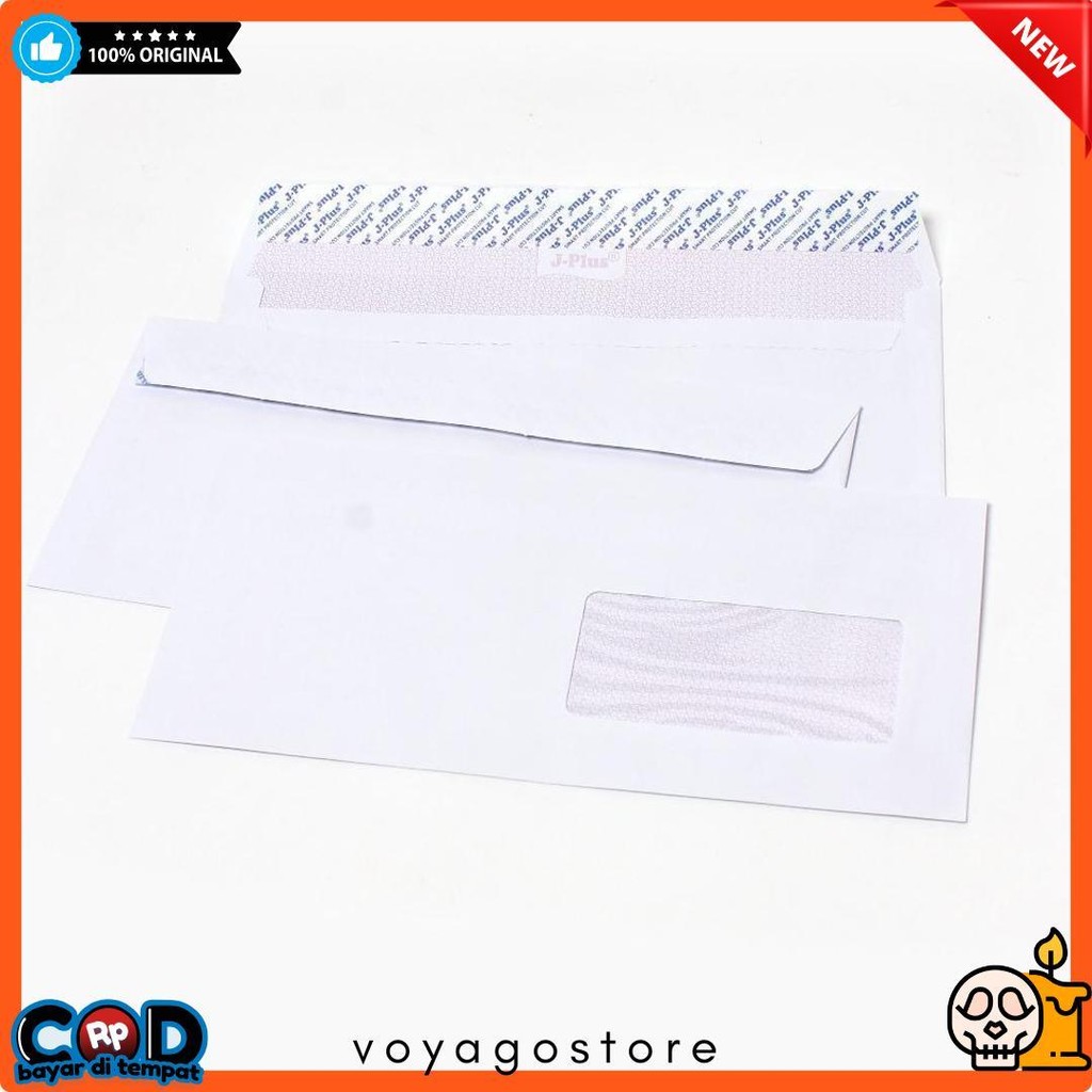 

J-Plus - Amplop Putih Jendela Kanan / Amplop Window No.90 Biru - Pack Diskon