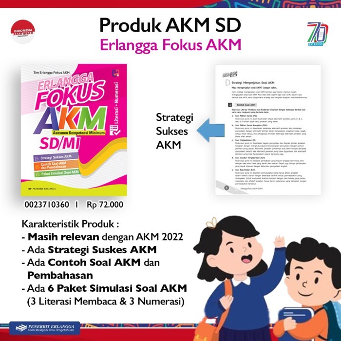 PROMO Buku Erlangga Fokus AKM SD MI Asesmen Kompetensi Minimum Soal ANBK