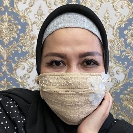 Masker Hijab Aisyah Brokat Premium 3ply. Masker Non Medis Anti Bakteri