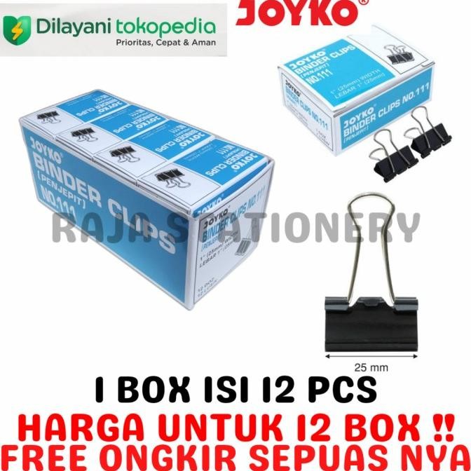 

JOYKO BINDER CLIP 111 KECIL 25MM KLIP KERTAS JOYKO NO.111 [12BOX]