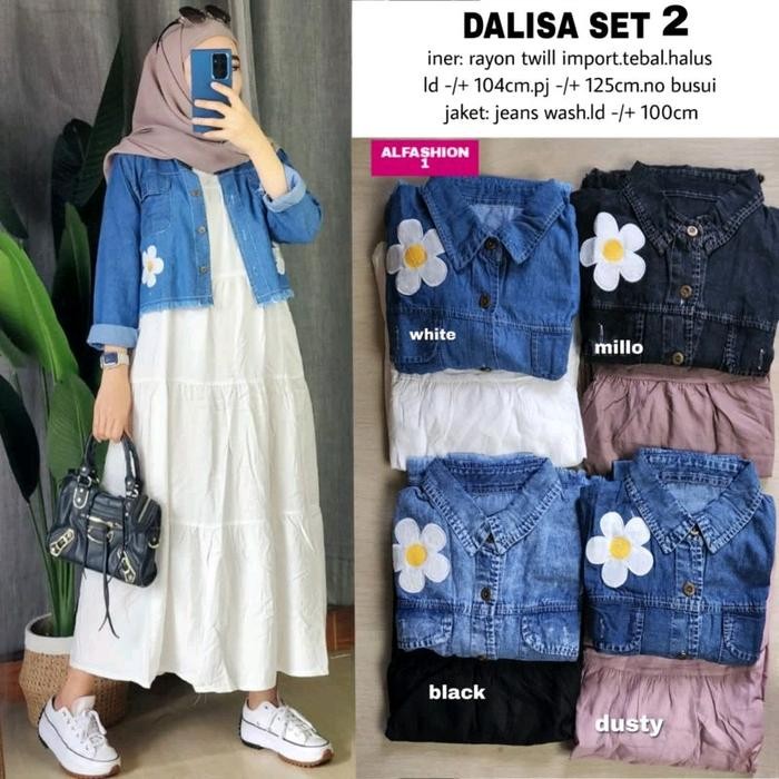 MS COD HILYA DALISA ARMANY SET SETELAN GAMIS WANITA LENGAN PANJANG OUTER TERPISAH KEKINIAN REMAJA
