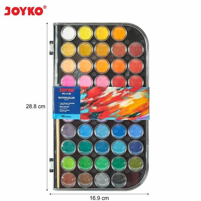 

Joyko Watercolour Set 48 Colours / Cat Air Joyko 48 Warna Set WC-3-48