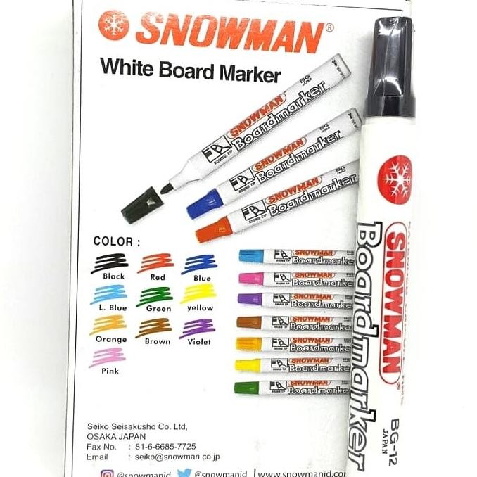

Smowman Whiteboard Marker / Spidol Papan Tulis Snowman BG-12