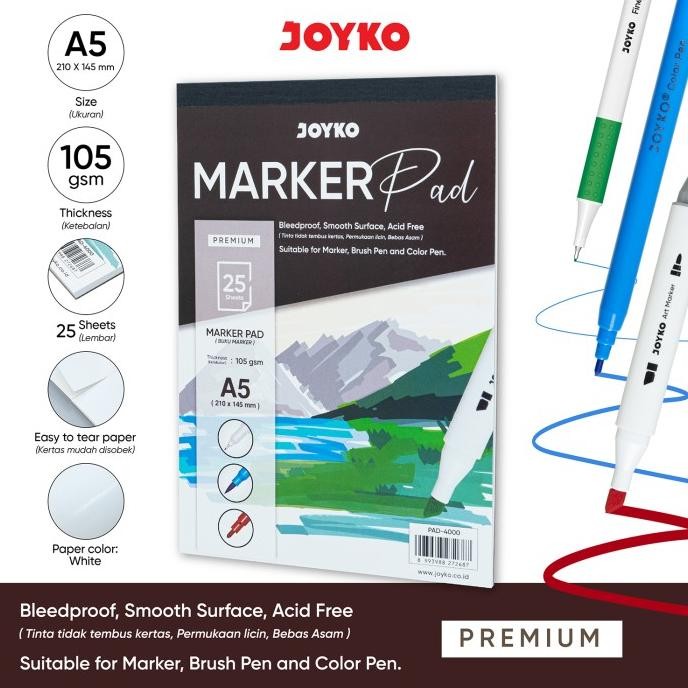 

Marker Pad Buku Marker 105 gsm 25 Sheets Joyko PAD-4000