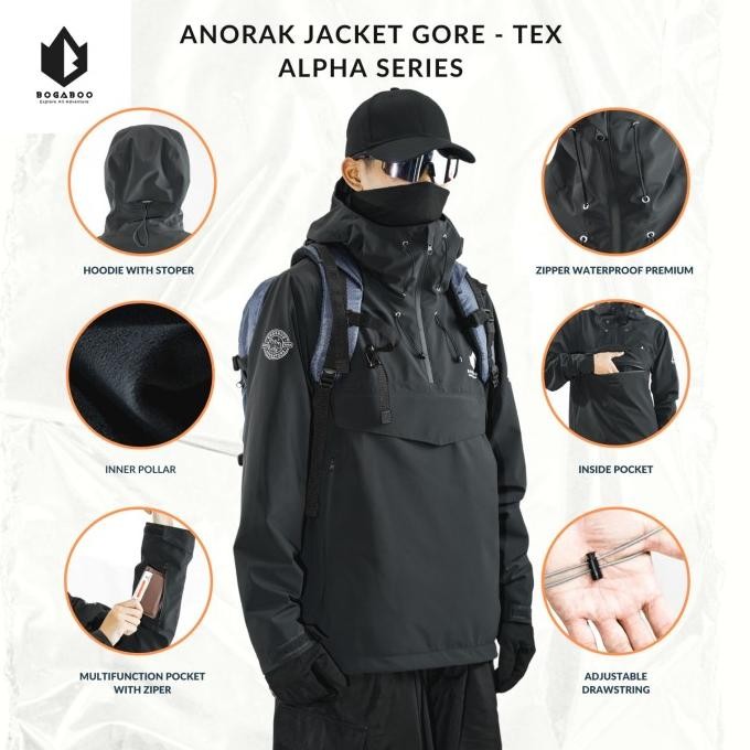 BOGABOO ANORAK JACKET GORETEX 3 LAYER  WP   - JAKET Gorpcore Terlaris