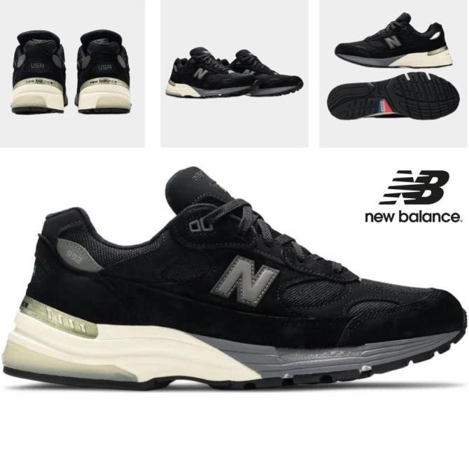 Sepatu NB NEW BALANCE 992 black grey white Terlaris