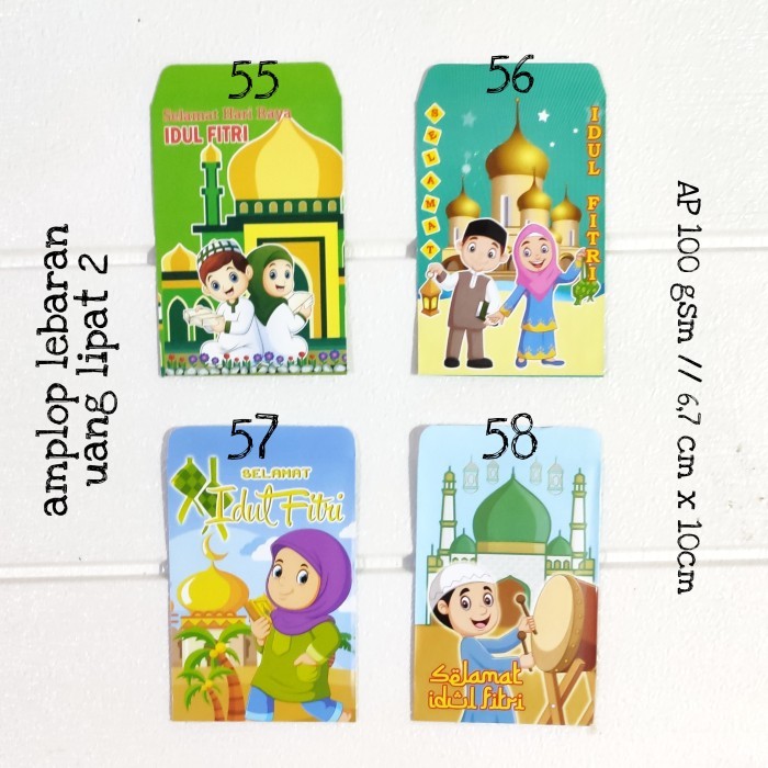 

Murah amplop angpao lebaran kecil uang lipat 2 seri anak Sholeh 2 - 57 Keren