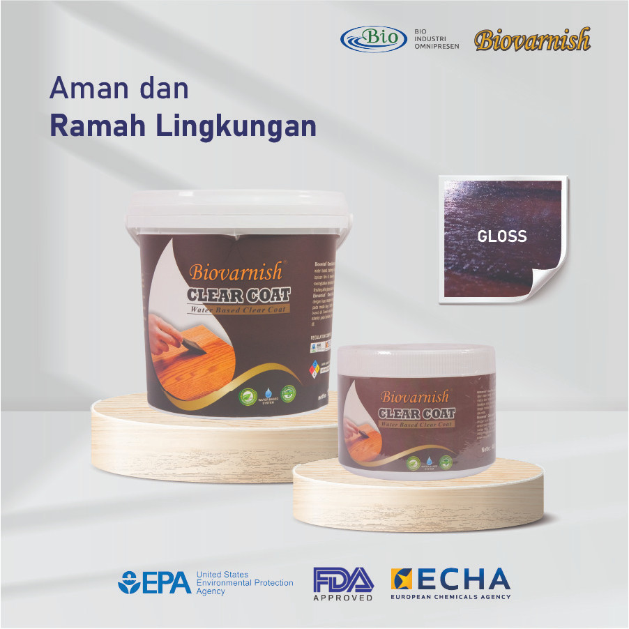 Biovarnish Clear Coat 400 gram Pernis Kayu Gloss