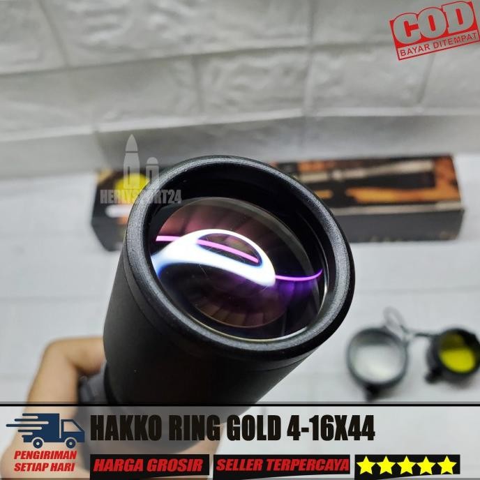 TELESCOPE HAKKO 4-16X44 RING GOLD HAKO 4-16X44 TAHAN GETAR TERMURAH Terlaris