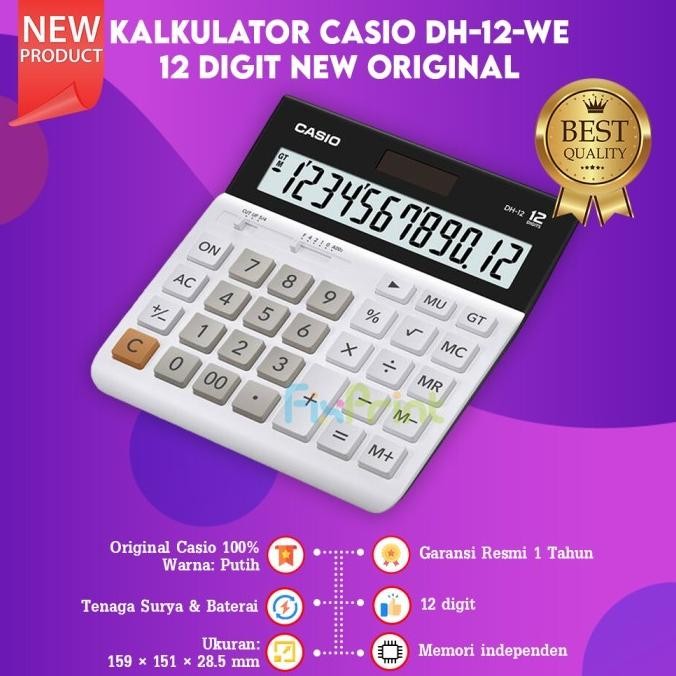 

Terlaris Kalkulator Casio Dh-12 Black Calculator Desktop White Dh 12 Original Ready Stok