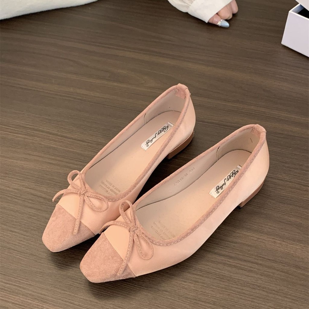 Chanel Style Silver Bowknot Chunky Heel Shoes Gentle Fairy Ballet Shoes