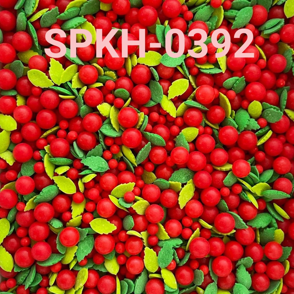 

SPKH-0392 Springkel sprinkles 500gr daun buah apel ceri merah (sprinkles)