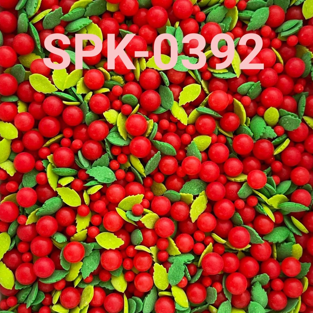

SPK-0392 Sprinkle springkel sprinkles 1kg daun buah apel ceri merah (sprinkles)
