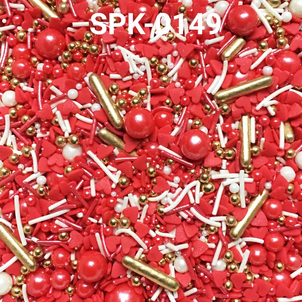 

SPK-0149 Sprinkles sprinkle sprinkel 1kg 1 kilo mutiara mix merah emas (SPRINKLES)