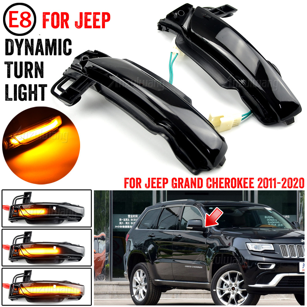 NEW 1Set For JEEP GRAND CHEROKEE MK IV WK WK2 2011 -2020 Led Side Door Wing Mirrors Dynamic Turn Sig