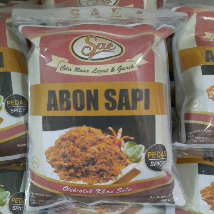 

Sale Abon Sapi SAE 250gr rasa manis pedas oleh oleh khas Solo Ready