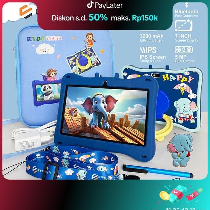 Tablet Edukasi Anak Easytech E-13 Dengan Kemasan Tas / Tablet Android Untuk Belajar Anak / Tablet Ai
