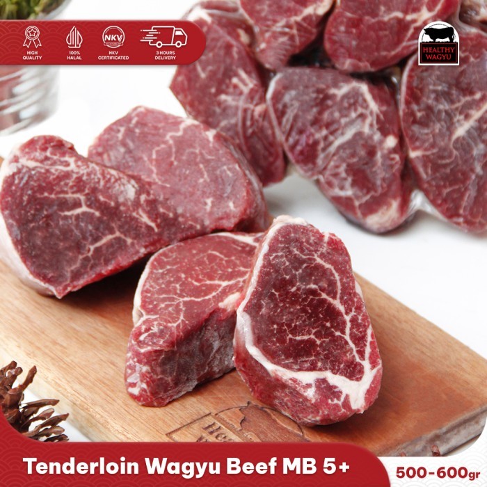 

Tenderloin Wagyu Beef Steak Mb 5+ 500-600gr Healthy Wagyu