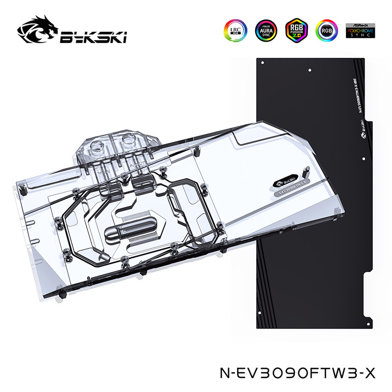 HSL Watercooler For EVGA RTX 3090/3080/3080Ti FTW3 ULTRA GAMING With Back Plate ,Full Cover Water Bl