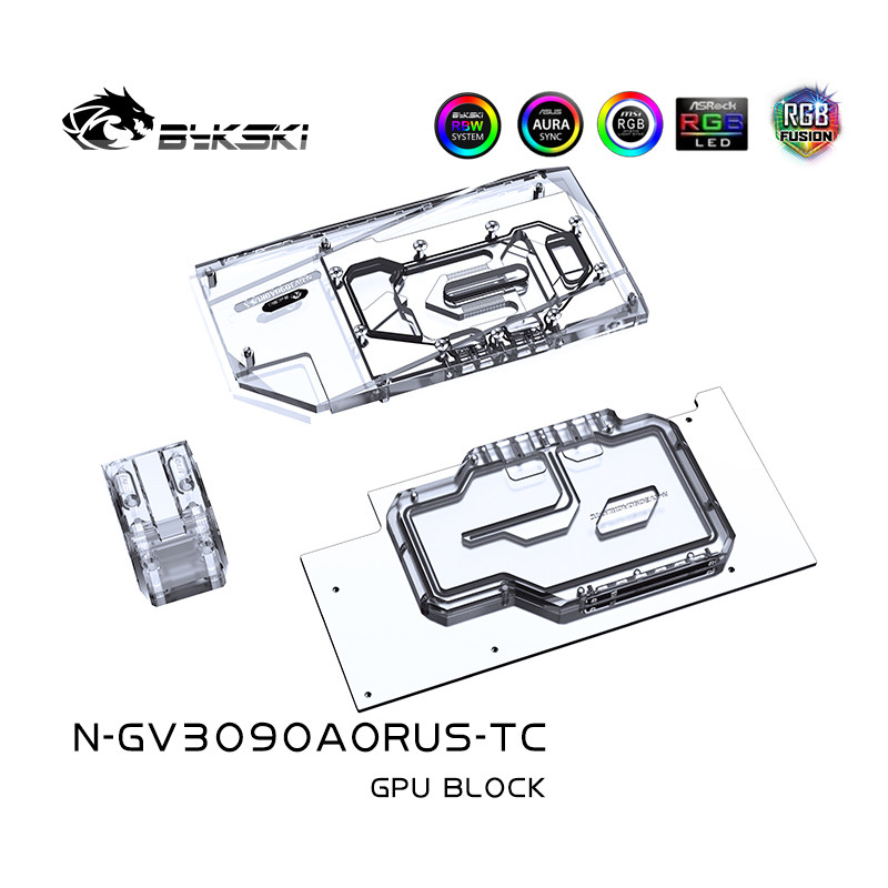 HSL Water Cooling Dual Side GPU Block for Giga RTX 3090 3080 AORUS N-GV3090AORUS-TC