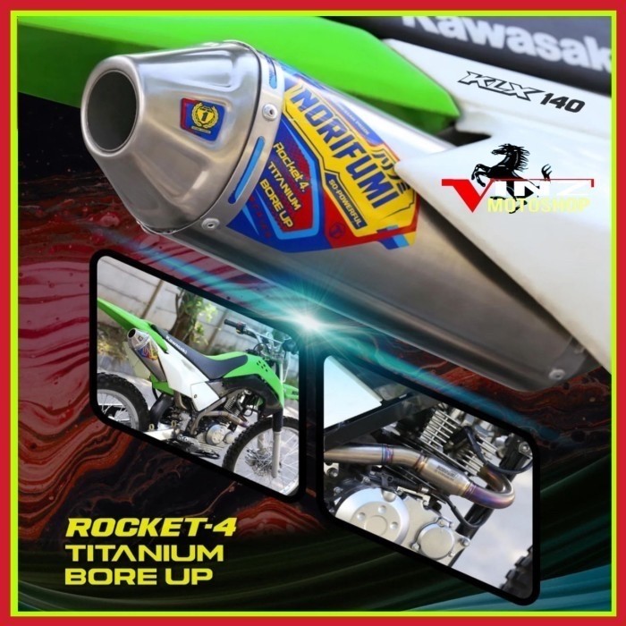 Knalpot Norifumi Rocket 4 Titanium Bore Up Klx Crf 150 Wr 155 Original
