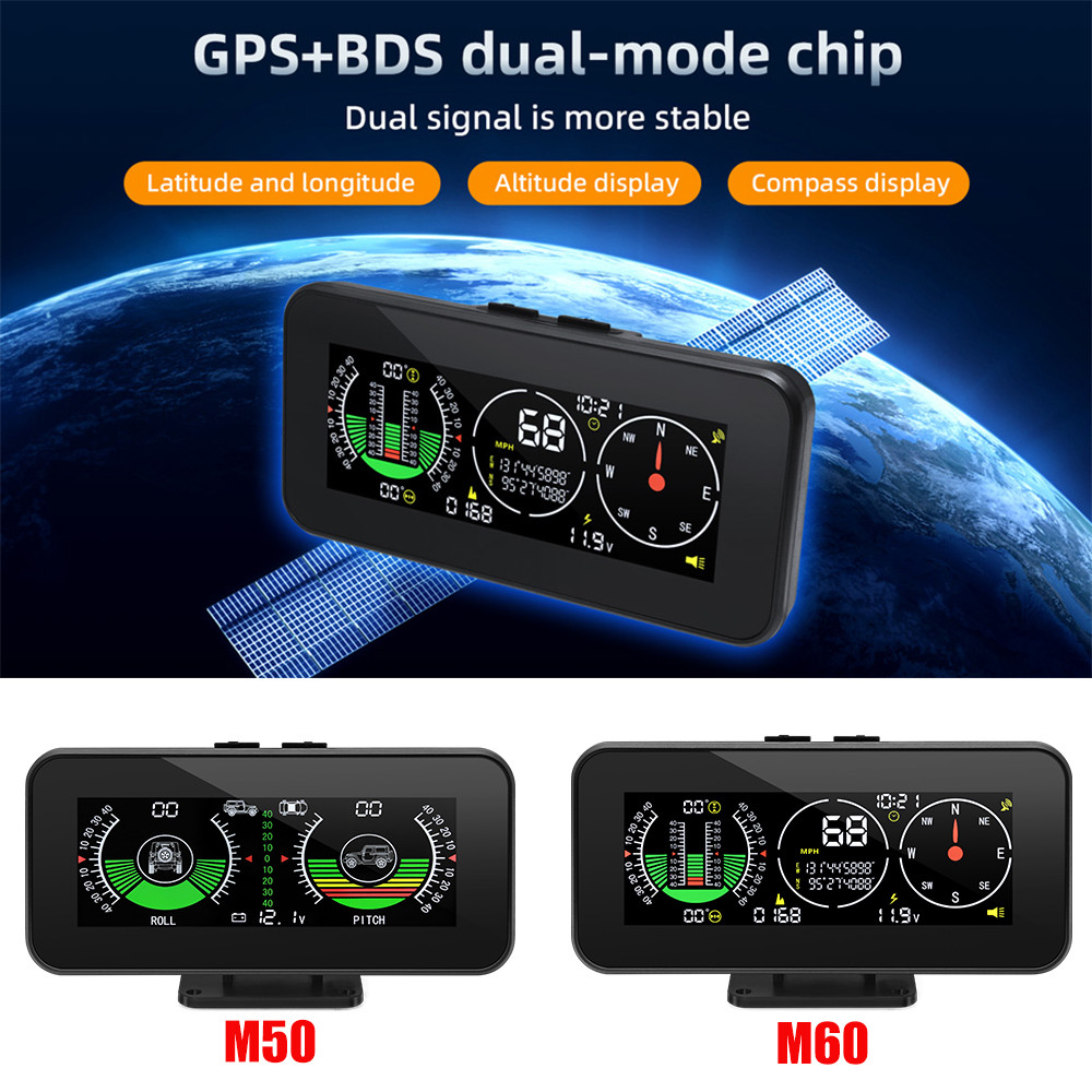 SYC Auto HUD Head Up Display M60/M50 GPS Digital Speedometer Off Road 4x4 Inclinometer Smart Slope M