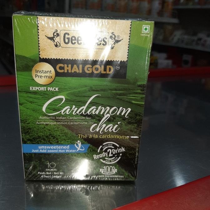 

>*>*>*>*] geebees chai gold cardamon unsweetened 140 gm